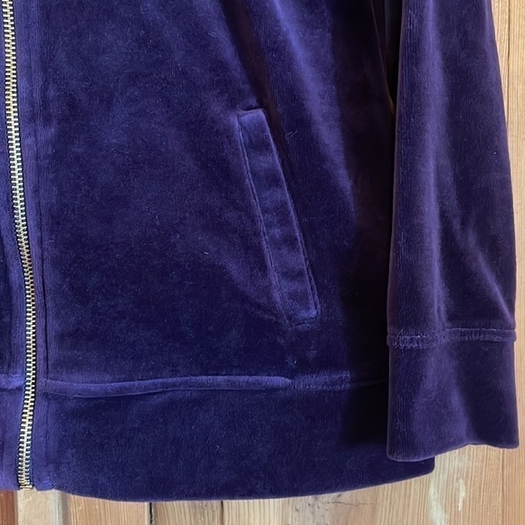 Style & Co. Royal Purple Full Zip Velour Sweat Jacket Sz. MP - Picture 5 of 15
